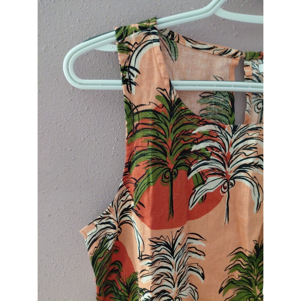 NWT Nicole Miller 100% Linen Tropical Floral Shift Dress Size Small w/ Pockets - Picture 3 of 10